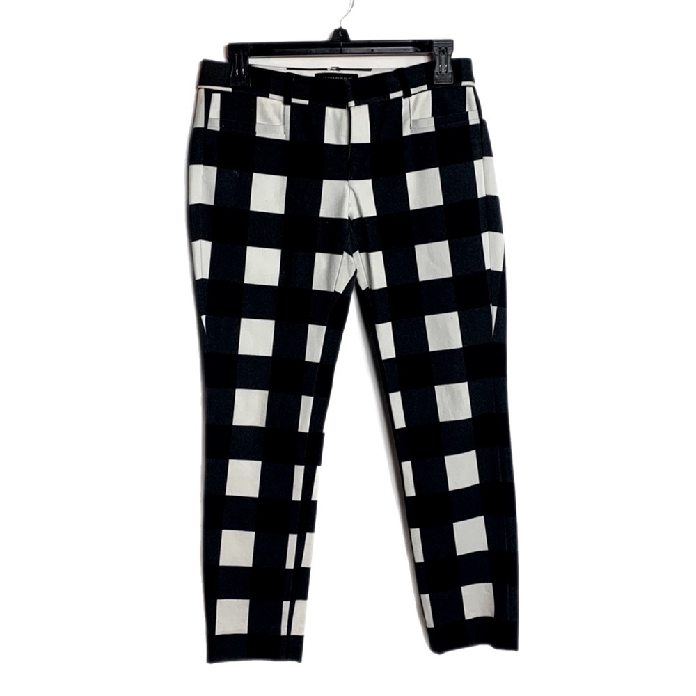 Banana Republic “Sloan” Slacks Black Charcoal and White checkered pants size 0P